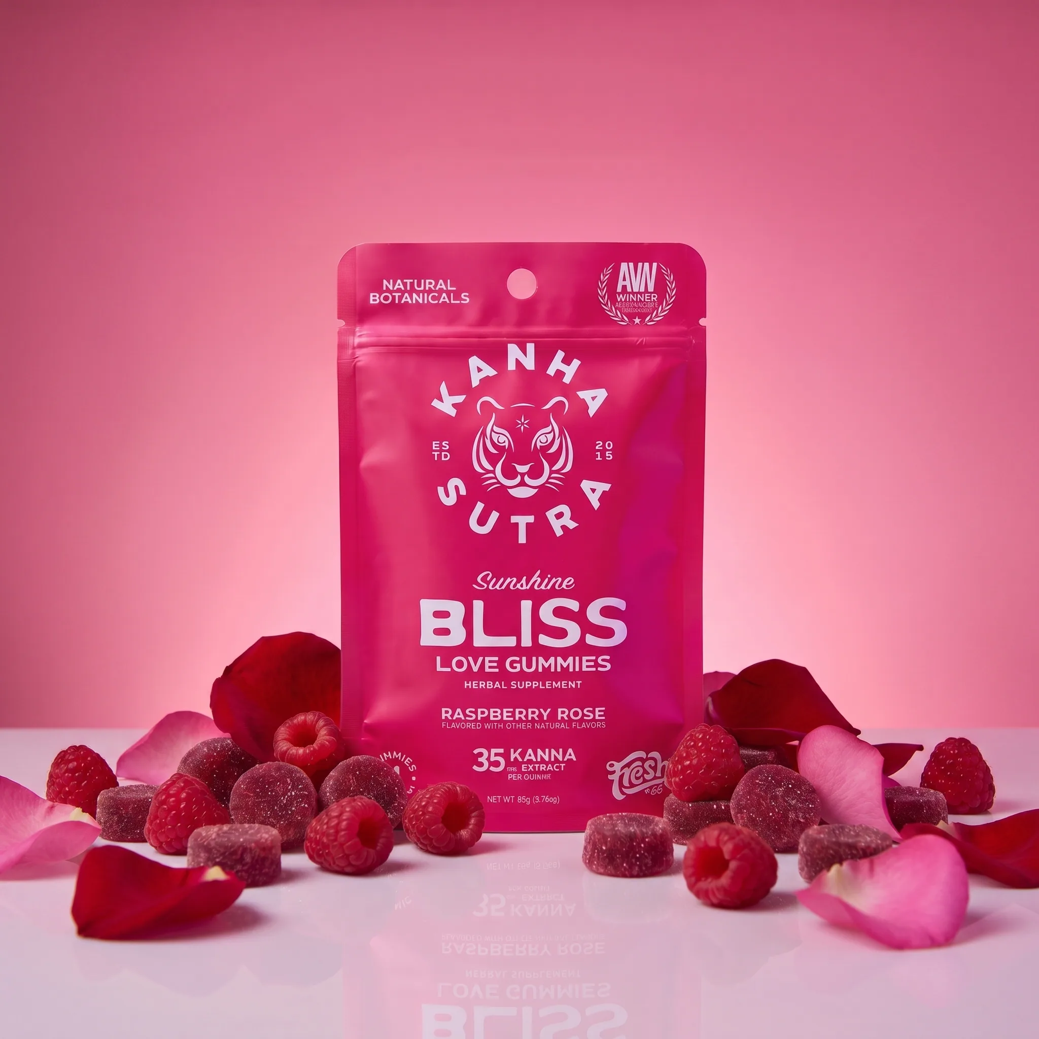 Sunshine Bliss pack with Raspberry Rose gummies